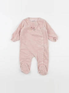 Vertbaudet - pyjama velours rose - 9 mois