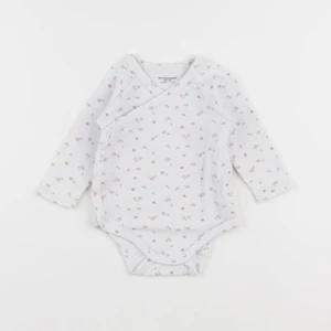 Vertbaudet - body blanc, rose - 9 mois