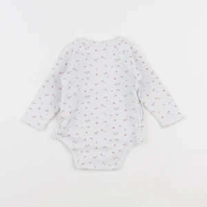 Vertbaudet - body blanc, rose - 9 mois