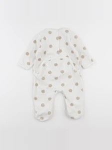 Vertbaudet - pyjama velours beige, marron - 9 mois