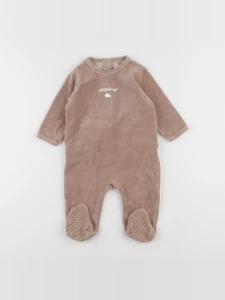 Vertbaudet - pyjama velours marron - 9 mois