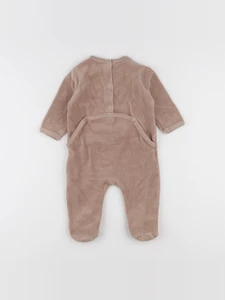 Vertbaudet - pyjama velours marron - 9 mois
