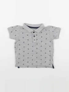 H&M - polo gris - 6/9 mois