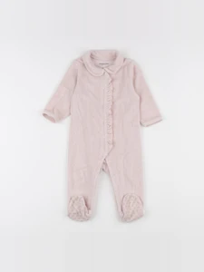Vertbaudet - pyjama velours rose - 9 mois