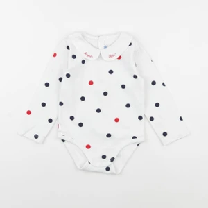 Jacadi - body à col blanc, bleu - 36 mois