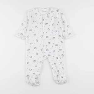 Vertbaudet - pyjama velours blanc, bleu - 9 mois