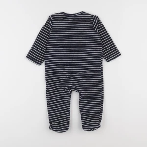 Vertbaudet - pyjama velours bleu, blanc - 9 mois