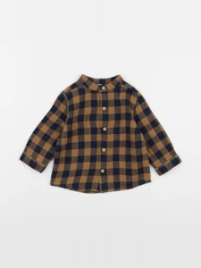 Boutchou - chemise bleu, marron - 6 mois