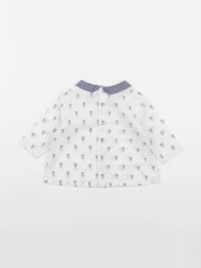 Boutchou - chemise blanc, bleu - 6 mois