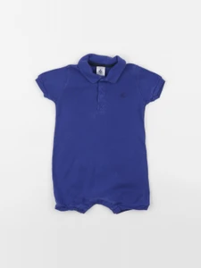 Petit Bateau - pyjama coton bleu - 6 mois