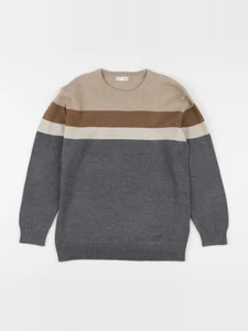 Vertbaudet - pull marron, gris - 10 ans