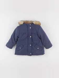 Vertbaudet - manteau doublure amovible bleu - 18 mois