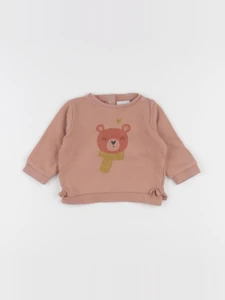 Vertbaudet - sweat rose - 6 mois