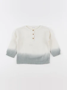Vertbaudet - pull beige, bleu - 18 mois