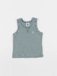 Petit Bateau - maillot de corps blanc, vert - 6 mois