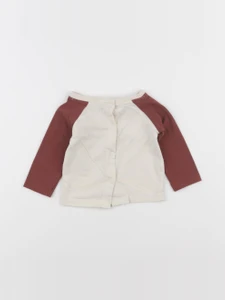 Vertbaudet - tee-shirt beige, rouge - 3 mois