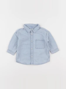H&M - chemise bleu - 3/6 mois