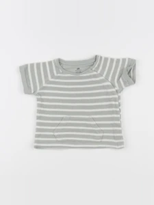 H&M - tee-shirt blanc, vert - 3/6 mois