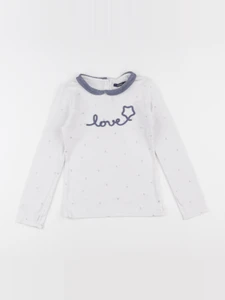 Okaidi - tee-shirt blanc, bleu - 8 ans