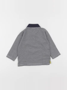 Petit Bateau - polo blanc, bleu - 12 mois