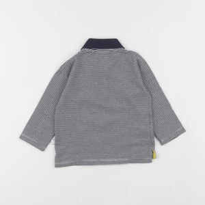 Petit Bateau - polo blanc, bleu - 12 mois