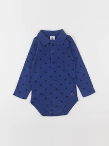 Petit Bateau - body à col bleu - 12 mois