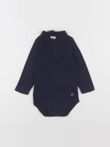 Petit Bateau - body à col bleu - 12 mois