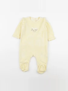 Vertbaudet - pyjama velours jaune - 6 mois