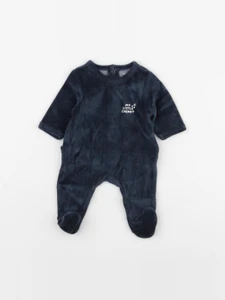 Vertbaudet - pyjama velours bleu - 0 mois