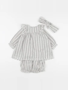 Vertbaudet - ensemble gris, beige - 6 mois