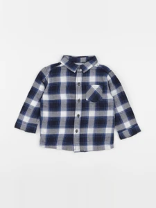 Vertbaudet - chemise bleu, blanc - 9 mois