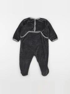 Petit Bateau - pyjama velours gris - 12 mois