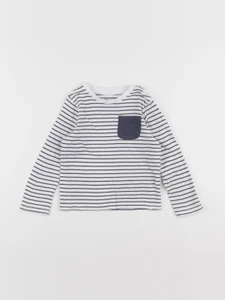 Vertbaudet - tee-shirt blanc, bleu - 2 ans
