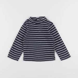 Vertbaudet - sous-pull bleu, blanc - 2 ans