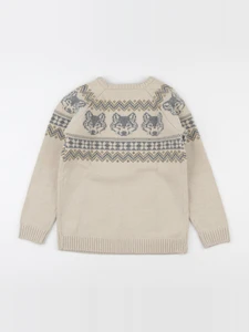 Vertbaudet - pull beige - 10 ans