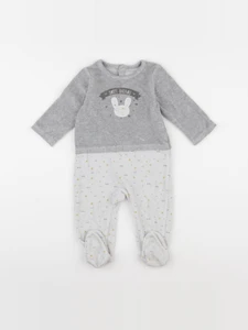 Tape à l'oeil - pyjama velours gris - 12 mois