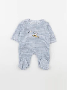 Vertbaudet - pyjama velours bleu - 0 mois