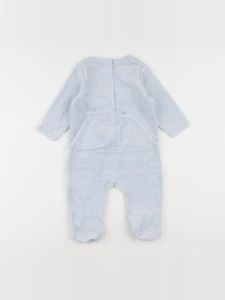 Vertbaudet - pyjama velours gris, bleu - 9 mois