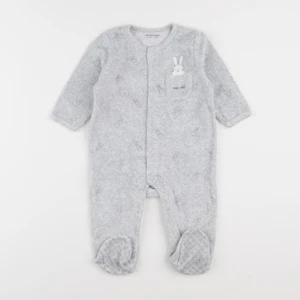 Vertbaudet - pyjama velours gris - 9 mois