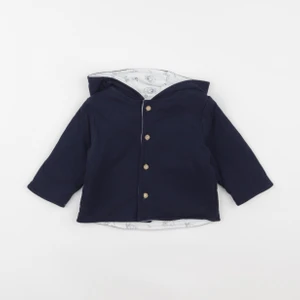 Vertbaudet - veste réversible bleu, blanc - 6 mois