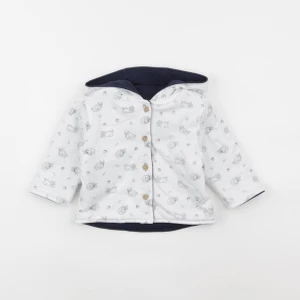 Vertbaudet - veste réversible bleu, blanc - 6 mois