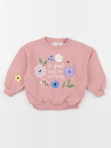 Zara - sweat imprimé au dos rose - 3 ans