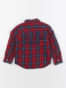 H&M - chemise bleu, rouge - 2/3 ans
