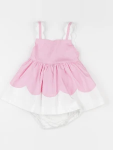 Jacadi - robe rose, blanc - 6 mois