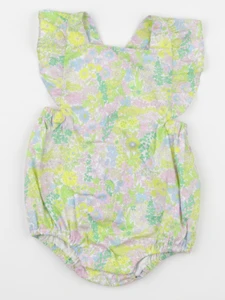 Jacadi - combinaison liberty vert, rose - 6 mois