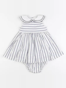 Jacadi - robe blanc, bleu - 12 mois