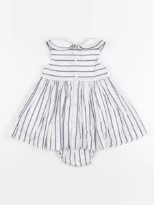 Jacadi - robe blanc, bleu - 12 mois