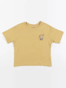 Vertbaudet - tee-shirt imprimé au dos jaune - 4 ans