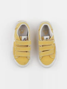 Le Coq Sportif - tennis à scratch/ lacets jaune - pointure 28