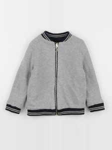 Monoprix - sweat réversible bleu, gris - 4 ans
